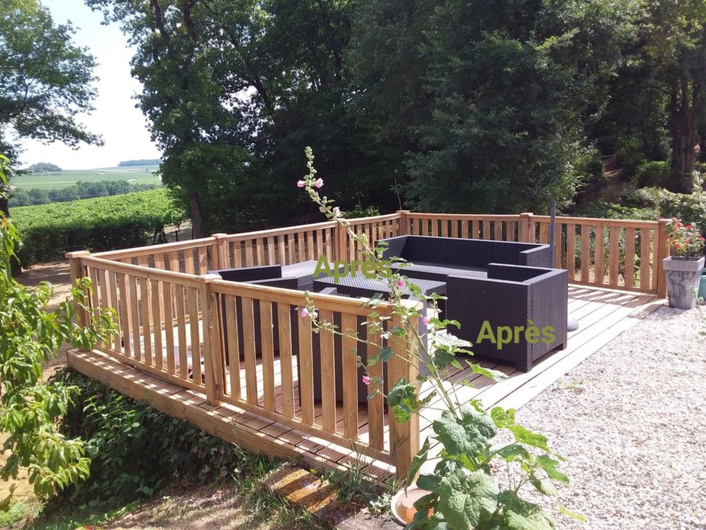 Nettoyage et rénovation d’une terrasse en bois